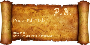 Pecz Máté névjegykártya