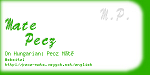 mate pecz business card