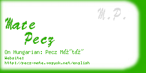 mate pecz business card
